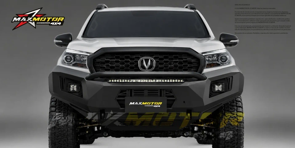 Protección frontal para Changan Hunter / F70. Presentación promocional.